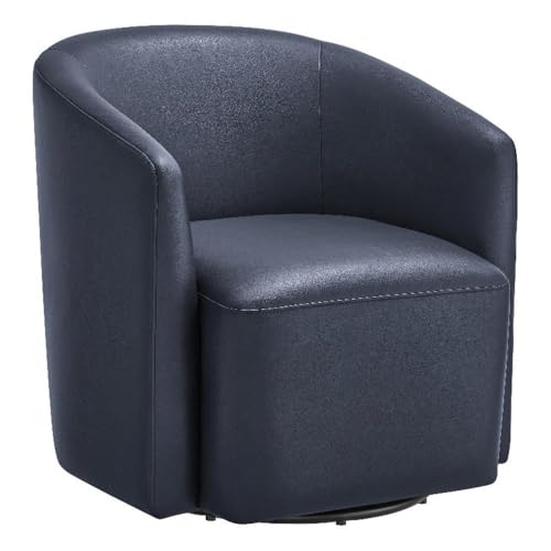 Sillón Barrel Giratorio Piel Sintética Azul