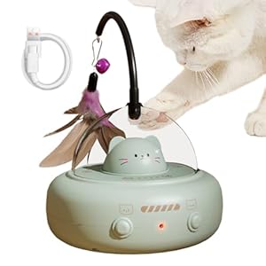 Ghjkldha Interaktives Katzenspielzeug mit Feder