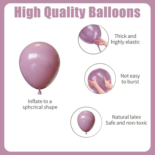 Image of Dusty Purple Balloons Arch Kit,130pcs Lavender Latex Balloon Garland,Different Size Light Purple Balloons for Baby Shower,Graduation,Birthday Party Decorations