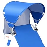 Universal Chair Umbrella Canopy, UPF 50+ Chair Sun Shade Attachment with Adjustable Clamp Fits Most Brands’ Beach, Camping, Lawn, Wheelchair, Tanning, Zero Gravity, Lounge, Fishing Chairs, Patented