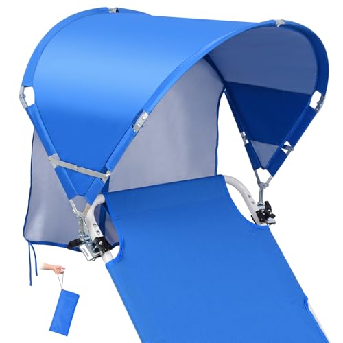 Universal Wind-Resistant Chair Umbrella Canopy, Foldable Portable UPF 50+ Sun Shade Attachment with Adjustable Clamp, Fits Most Beach, Camping, Lawn, Sports, Tanning, Zero Gravity Chairs & Wheelchairs