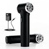 Turbo Dryer Blower for Car Drying - Oversize,600W&50MM Cordless Electric Leaf Blower, Max 2.0LB Ultra Powerful Air Thrust, 4 Speeds, for Lawn,Snow,Sweeping Leaves and Car Dust (Deep Black)