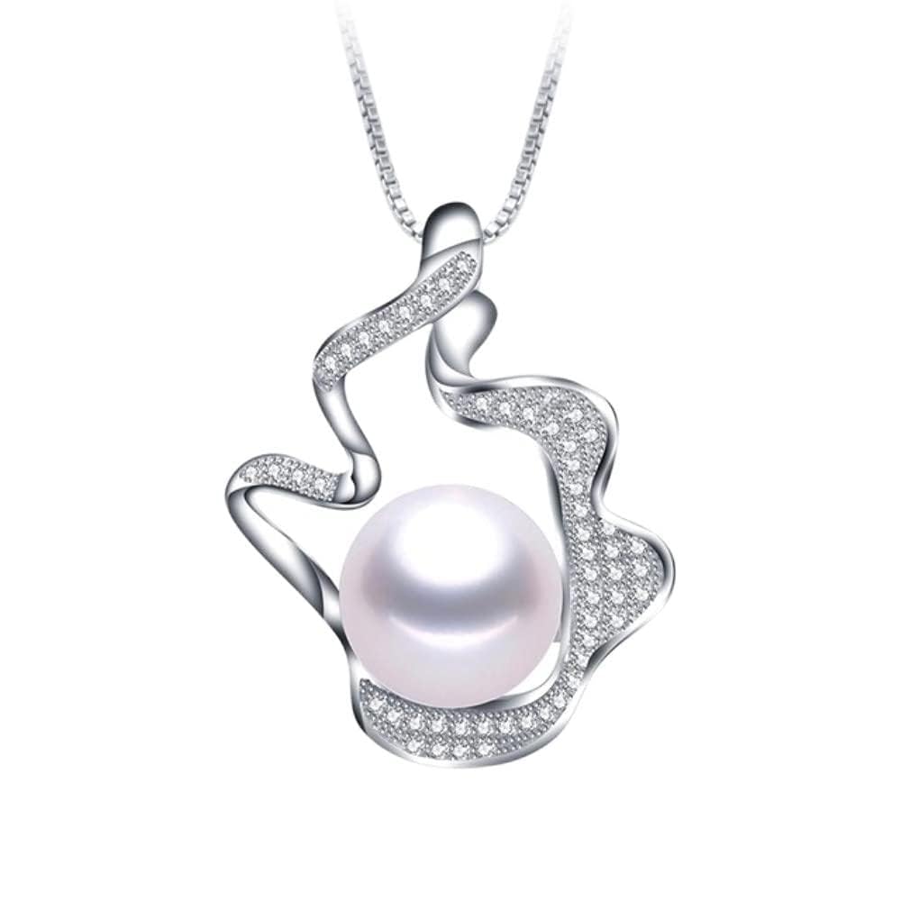 Grandi collane di Perle d'Acqua Dolce Naturali Pendenti per Donna Gioielli in zircone Irregolare Leggero