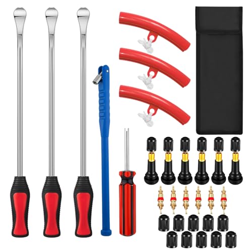 TOHADRILL 31 Piezas Desmontadora Neumáticos, Palanca Cambios Coche, Herramientas Moto, Antipinchazos Coche, Palanca Desmontadora Neumáticos, para Motocicletas, Bicicletas, Coches, Scooters