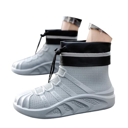 Generisch 2025 - Stivali da neve da uomo, invernali, scarpe da lavoro con suola spessa, per escursioni all'aria aperta sulla neve, abbigliamento casual 720 scarpe da uomo nero, grigio., 44 EU