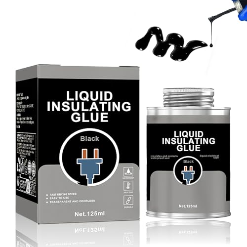 Image of Liquid Electrical Tape Waterproof Black, Liquid Tape Electrical Quick Dry Electrical Adhesive Glue Replaces Insulating Tape＆Wire Glue, Ideal for Automotive Outdoor Indoor Use, 125ml