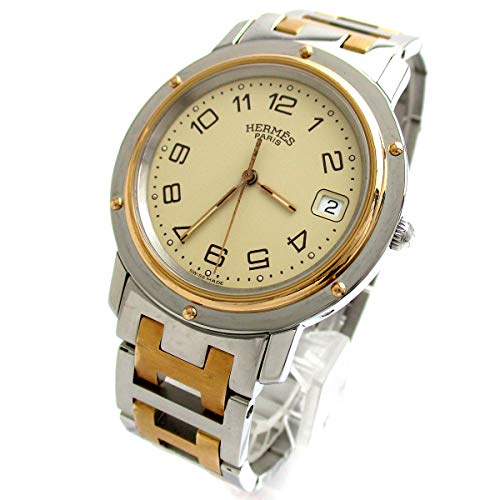 [エルメス]Hermes 腕時計 クリッパー ゴールドコンビ ベージュ文字盤 CL6.720 メンズ