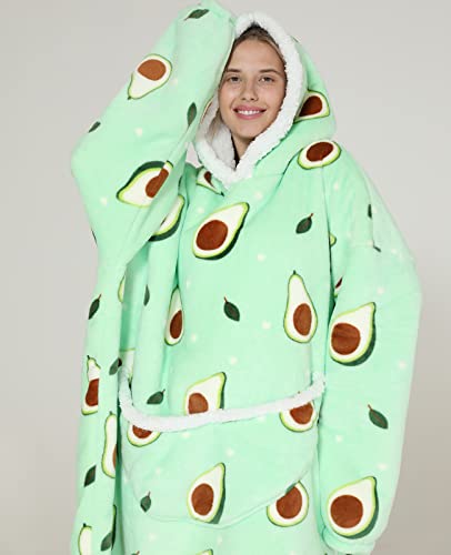 JOJJJOJ Oversized Hoodiedeken met grote zak, comfortabele Sherpa fleecedeken, warm sweatshirt, robe, voor dames, heren… - Image 3
