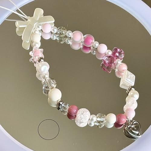 Image of Beaded Camera Wrist Strap Cute Digital Camera Charm Lanyard, Phone Wristlet Charms, Phone Chain for Camera