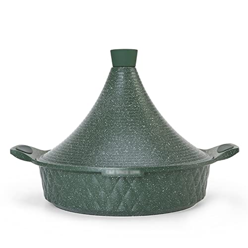 Bamfy Moroccan Tagine Pot With Cone-Shaped Lid And Handle For Cooking Nonstick Enameled Cast Iron Tajine Pot Cooker (Color : Green) #TOP27