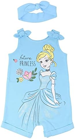 Disney Princess Cinderella Infant Baby Girls Sleeveless Romper & Headband Cinderella 6-9 Months