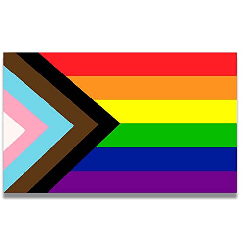 Magnet Me Up: Flag Progress Pride Gay Pride Rainbow Flag Car Magnet Decal - 3x5 Inches - Heavy-Duty Automotive Magnet for Car, Truck, SUV - Show Support for LGBTQ Community - Any Magnetic Surface