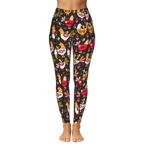 Pantalones de yoga con bolsillos laterales y estampado original para fitness o uso informal 2
