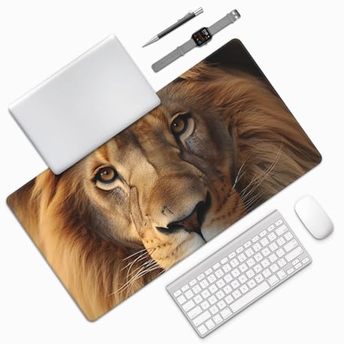 Tapis de souris grand format lion africain pour bureau et ordinateur - 6