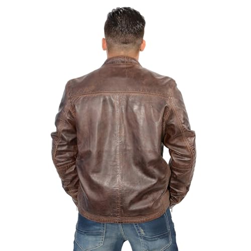 Milwaukee Leather SFM1805 Men's Black Side Stitch Cafe Racer Lambskin Leather Jacket2