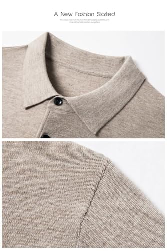 Men's Long Sleeve Loose Fit Sweaters Solid Lapel Neck Casual Knit Pullovers Long Sleeve Warm Pullover Jumper2