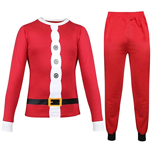 A2Z 4 Kids Niñas Niños Navidad Elfo Pijamas Diseñador Contraste - PJS Santa Red 2-3