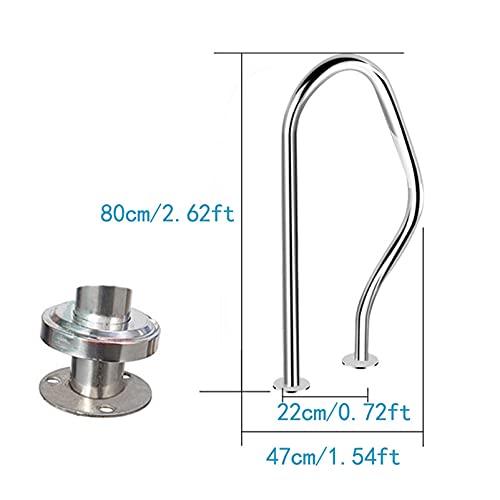 Barandal para piscina de acero inoxidable 304 con cubierta azul miniatura 5
