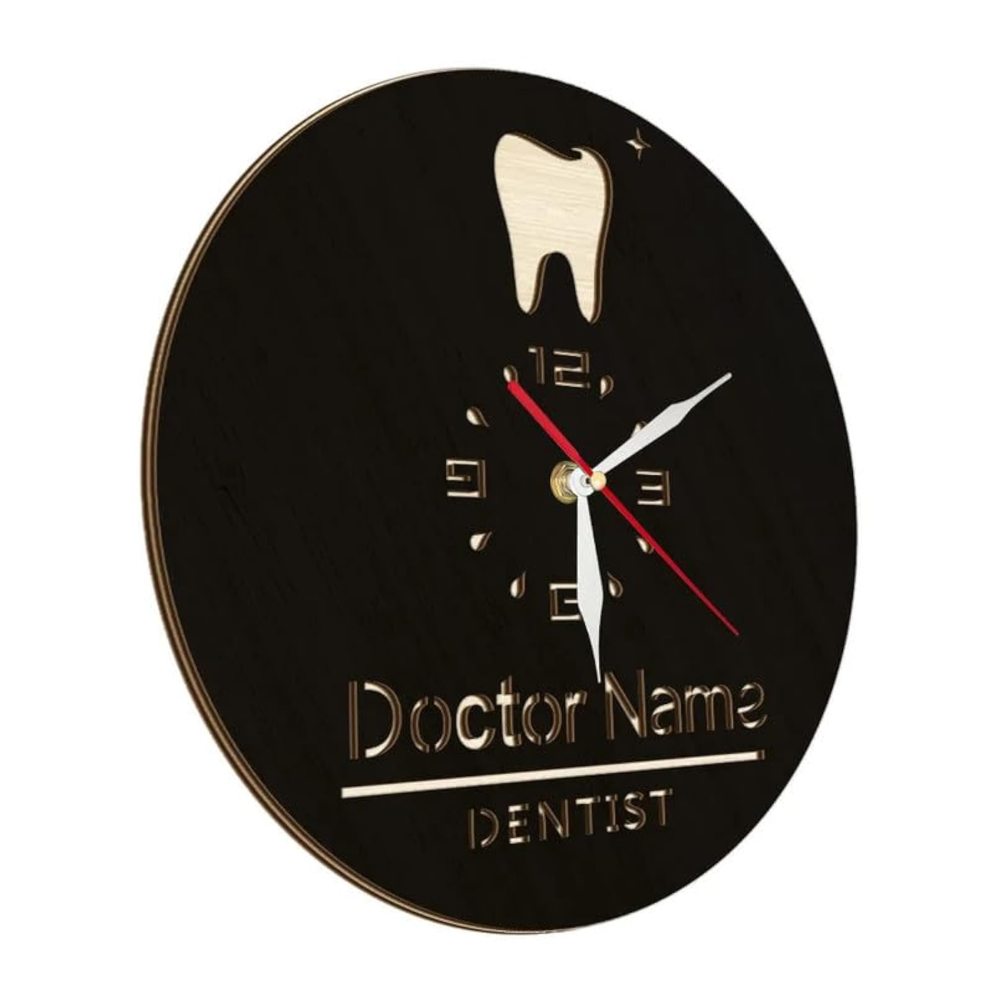 Personalized Dental Tooth Wall Clock, Custom Gift