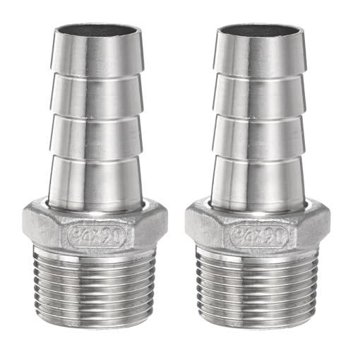 QUARKZMAN 2Pcs Inox Acier Tuyau Cannelé Raccord 0,8