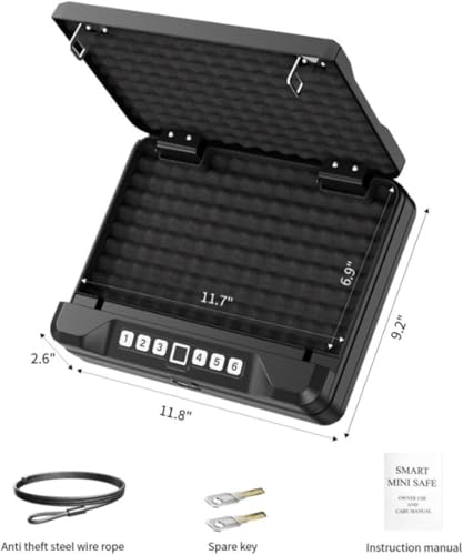 Coffre-fort portable à combinaison numérique et clé de secours - 8