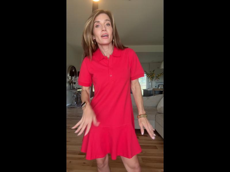 Amazon.com: Ladyful Women's Polo Dress Short Sleeve Ruffle Hem