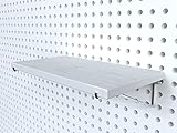 YOYASIMI Heavy Duty Pegboard Shelves Value Set Including 12 Pack Pegboard Shelf Brackets and 6 Pack Peg Board Shelves for Garage, Home, Garden, Tool Shed