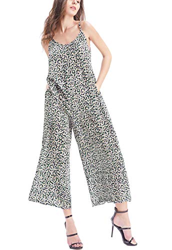 Image of BUENOS NINOS Women's V Neck Floral Maxi Dress Boho Printed Adjustable Spaghetti Strap Ethnic Beach Long Dress with Pockets