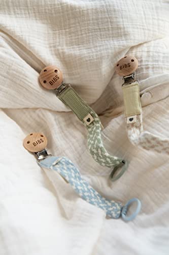 Bibs Pacifier Clip. Catenella Per Succhietto. Cotone 100% Biologico. Disegnato In Danimarca. Cotone 100% Biologico, Misura Unica, Baby Blue/Ivory - 3
