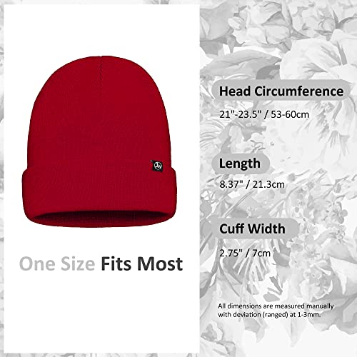 Joywant Knit Red Beanie Hats For Men Slouchy Acrylic Guys Women Winter Hat Skull Caps All Season Cuffed Unisex Beanies (Maroon) #TOP1