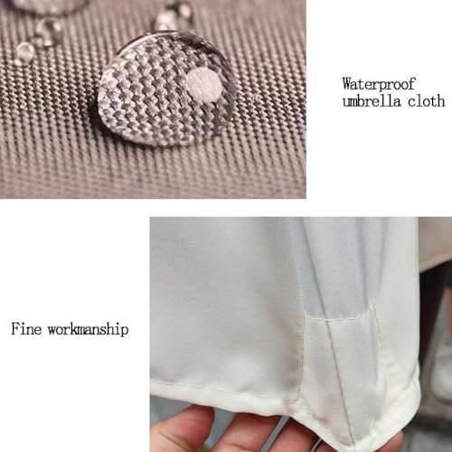 15ft Double Sided Patio Umbrella Replacement Canopy - Anti-UV Waterproof Beach Umbrella Top Cover, 12 Ribs Durable Fabric (Khaki) for Outdoor Shade and Protection