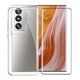 KJYF Phone Case for ZTE Axon 40 Ultra (6.8'), with [1 x Tempered Glass Protective Film], [Anti-Scratch] Clear Soft TPU Ultra-Thin Case for ZTE Axon 40 Ultra - Transparent