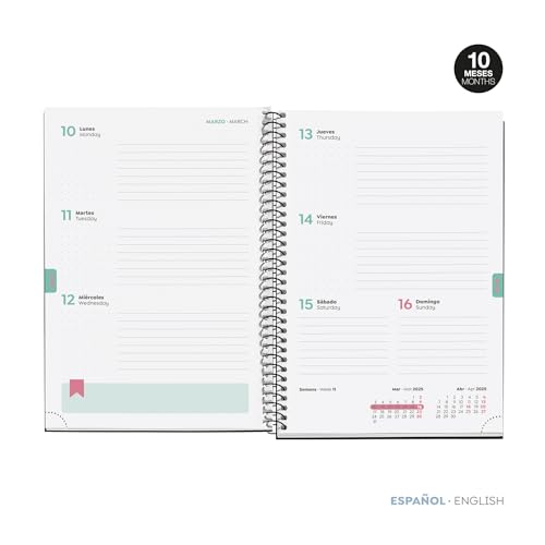Miquelrius, School Diary 2024-2025, September 2024 to June 2025, Size 154 x 215 mm, Week View, Lined Cardboard Cover - Image 2