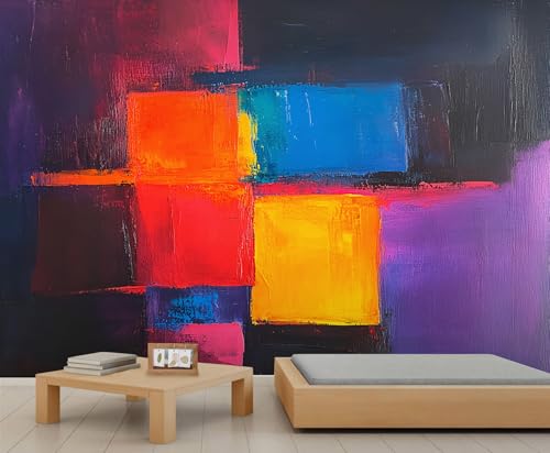 HYGIUID Color Block Mural Abstract Art Wallpaper Abstract Color Blocks
