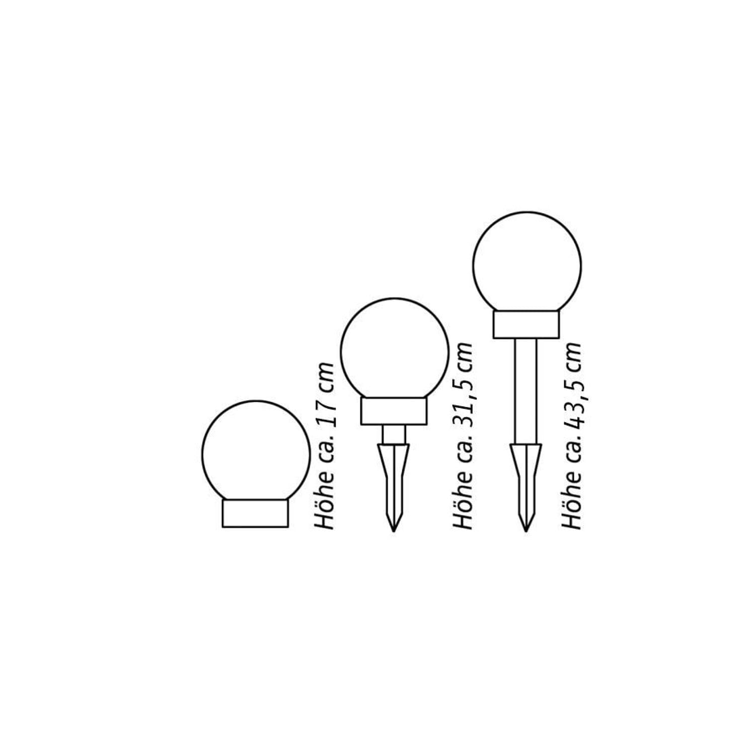 BURI 4er Set LED Solar Luce Sferica 3 IN 1 Lampada a Sfera Lampade da Giardino