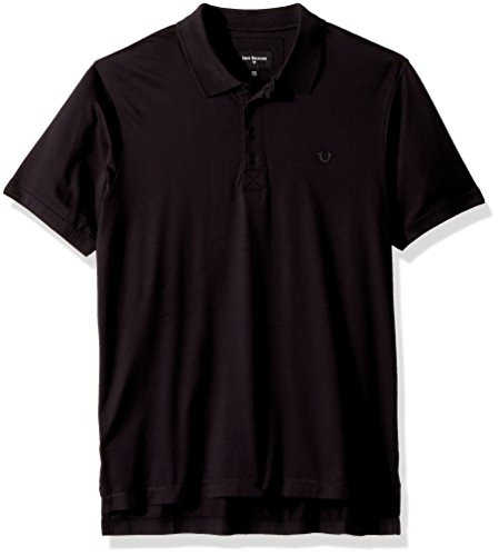 True Religion Men's Mercerized Polo Shirt, True Black, L