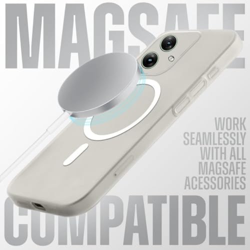 Image of Magnetic Transparent Mobile Cover for G64 Wireless Charging Compatible Shockproof Case with Slim Matte Back, Anti Yellow Hard Pc Protective Back Cover [ Black]