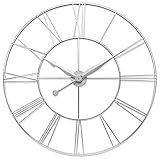 Infinity Instruments Silver Skyscraper XXL Oversize Wall Clock