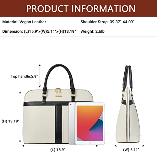 Image of Telena Laptop Tote Bag for Women, 15.6 Inch Shoulder Tote Bag Leather Briefcase for Women, Large Capacity Handbag Bags | 15.6 Inch