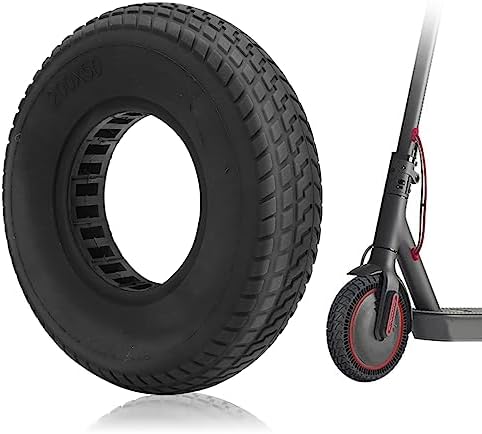 Scooter Solid Tire 200x50mm, Natural Rubber Hollow-Out Design with Enhanced Grip for Electric Scooters Replacement Parts‌ (Black)