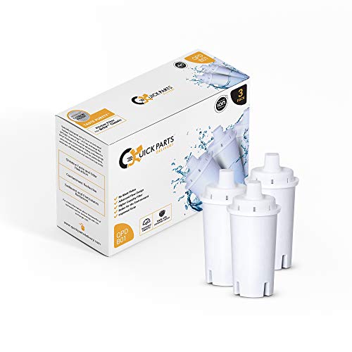 QPD-B01 - Compatible With Brita Replacement Filter, Brita Classic Reduces Chlorine, taste and odor, chloramine, particulate, iron, manganese, zinc and total dissolved solids (TDS) OB03 (3 Pack)