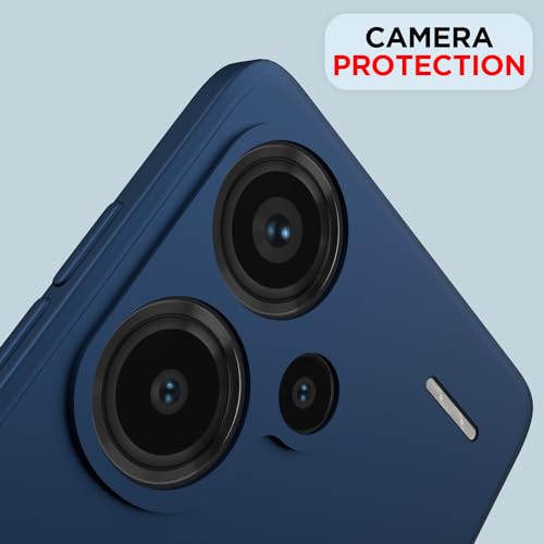 Image of Outlouders Back Cover for Redmi Note 13 Pro Plus 5G | Camera Protection | Durable Soft Matte Silicone Bumper Case (Blue)
