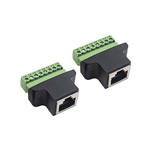 Adaptador conector RJ45 tornillo 2 unidades Poyiccot miniatura 2