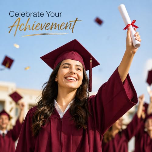 Image of Raj Costume Graduation Gown, Cap & Sash Set for Kids & Adults | Matte Polyester Academic Convocation Dress | Graduation Ceremony Robe for School, College & University Degree Day
