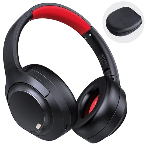 IFECCO Active Noise Cancelling Headphones Bluetooth,ANC Wireless Headphones Over Ear with Microphone,Foldable HiFi Stereo Bluetooth Headset with Soft Protein Earpads for Travel,Home,Office, Black