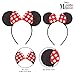 ABG Accessories COSTUME HEADWEAR Minnie Mouse Headband Set, 2 Piece Mommy and Me Polka Dot Bow Headband Accessory, black/red, for Women, Girls, and Disney Fans