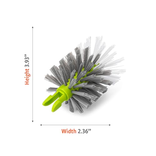 Image of Full Circle Clean Reach - Replaceable Head Refill for Bottle Brush for Deep Cleaning Water Bottles, Baby Bottles, Flasks, Tumblers, Vases, and Kitchen Sink, Green
