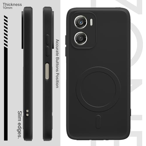 Image of Pikkme Back Cover for Motorola Moto G06 Power Soft Matte Silicone Mag-Safe Design (Mag-Safe Not Support) Camera Protection | Slim Fit Bumper Cover (Black)