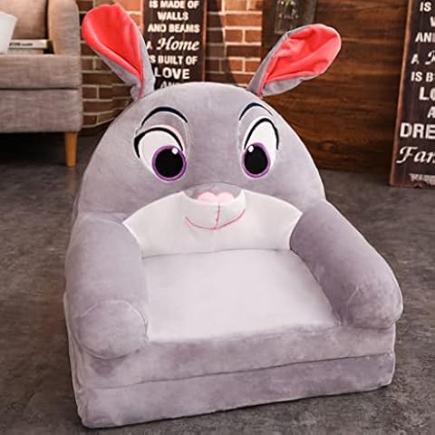 Mqing Plush Foldable Kids Sofa Backrest Chair Children Sofa Cartoon Armrest Chair Girls Toddlers Boys Children Furniture-G Cover