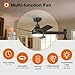 addlon Ceiling Fans with Lights, 42 inch Black Ceiling Fan with Light and Remote Control, Reversible, 3CCT, Dimmable, Noiseless, Small Ceiling Fan for Bedroom, Farmhouse, Indoor/Outdoor Use